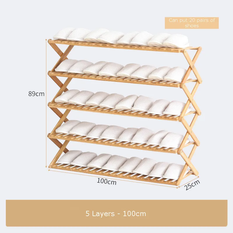 5 Layers 100cm 2019NEW бамбуковая подставка для обуви Организатор двери прихожей круглые обувные полки держатель 2/3/4/5/6 слоев; обувь с гибкой подошвой; стеллаж для хранения шкаф для обуви - Цвет: 5 Layers 100cm