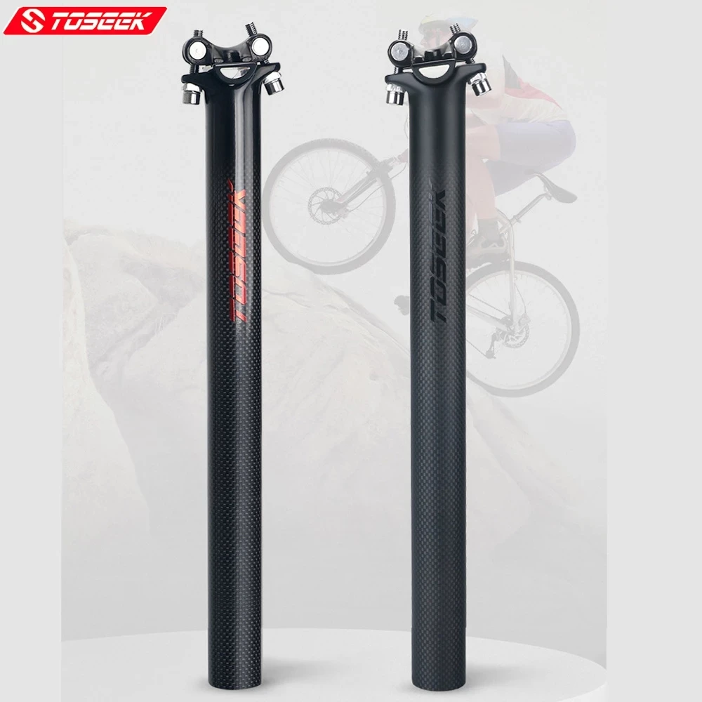 

TOSEEK MTB/Road Carbon Seatpost 27.2//30.8/31.6mm 3k matte Carbon Fiber Bicycles Carbon Fiber seat post Light 225g seat tube