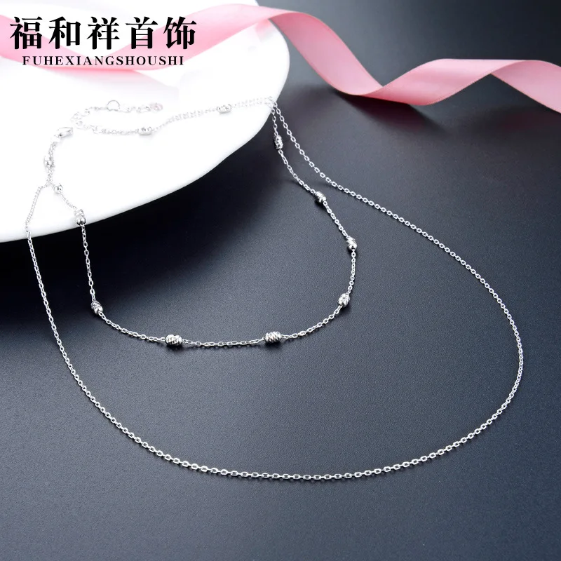 

Korean-style Simple 925 Sterling Necklace Women's Choker 35 Car Cross Package 3.0 Stars Column Fashion Parts