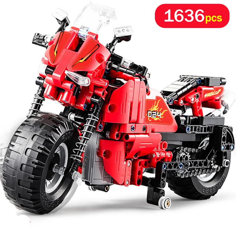 

1696Pcs Technology Series Building Blocks Electric Remote Control Motorcycle Creative Bricks Toys For Children Birthday Gifts