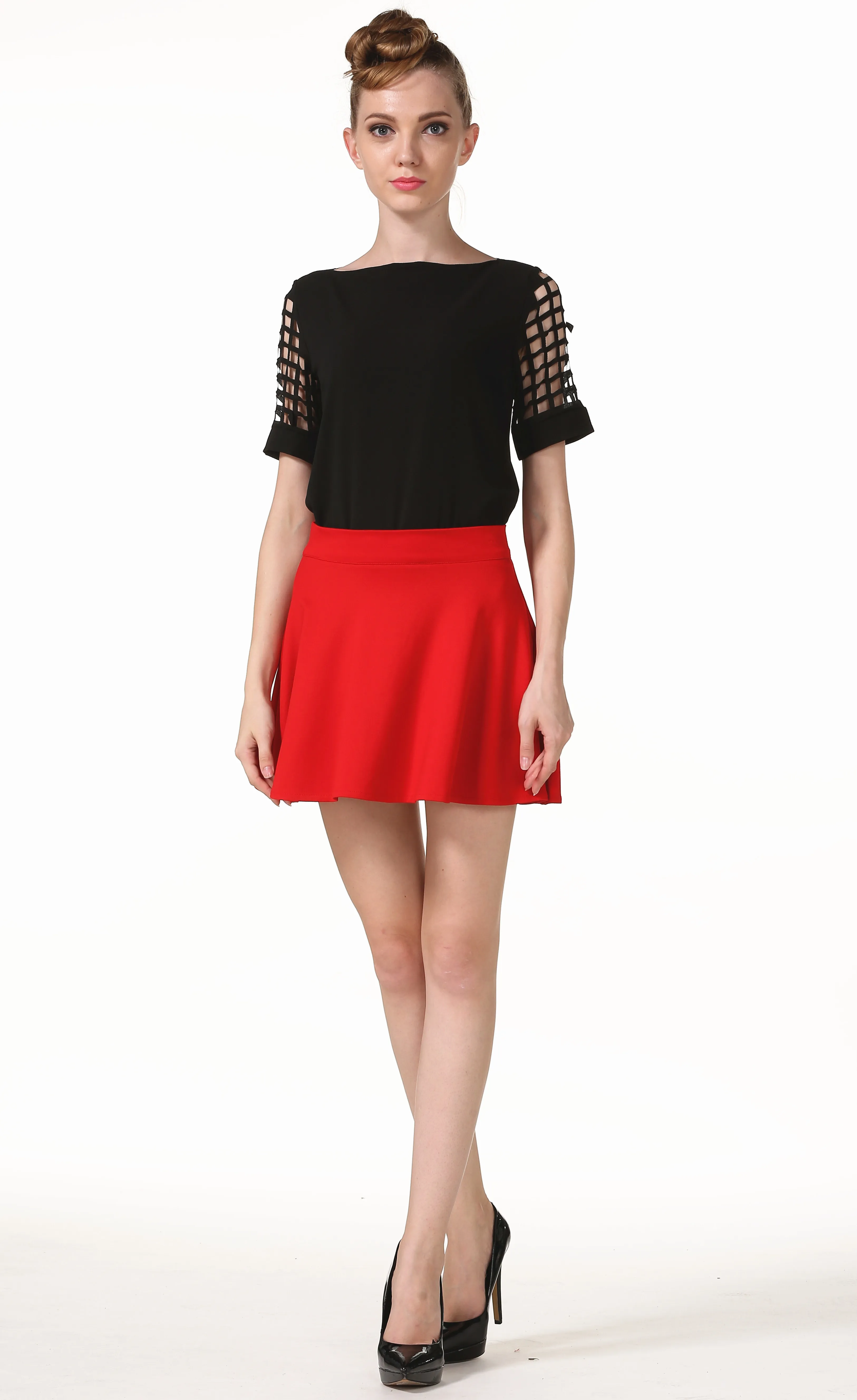 S-5XL в Корейском стиле с высокой талией плиссированная юбка; юбка-пачка; Платье с принтом из слов юбка-зонтик