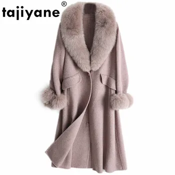 

Fox Fur Collar 5% Cashmere 95% Wool Jacket Autumn Winter Coat Women Clothes 2019 Korean Vintage Woolen Coat Long Tops ZT4896