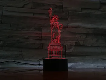 

3D Lamp Statue of Liberty Battery Powered Awesome Decoration for Christmas Touch Sensor Led Night Light Lamp 3D Illusion