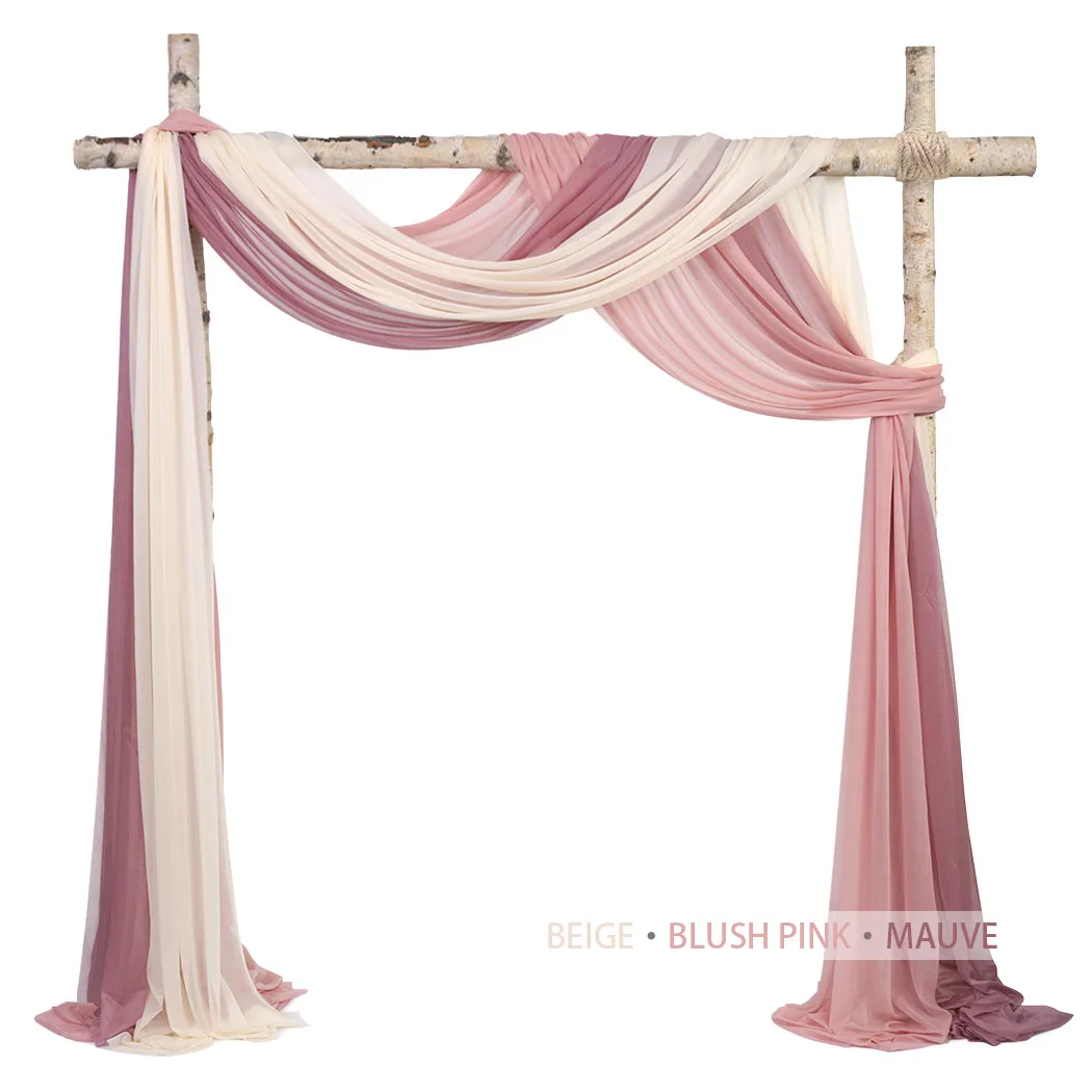 Wedding Arch Drape Drapping Fabric 29" Wide 6.5 Yards Sheer Chiffon Fabric Backdrop Curtain Drapery Ceremony Reception Swag