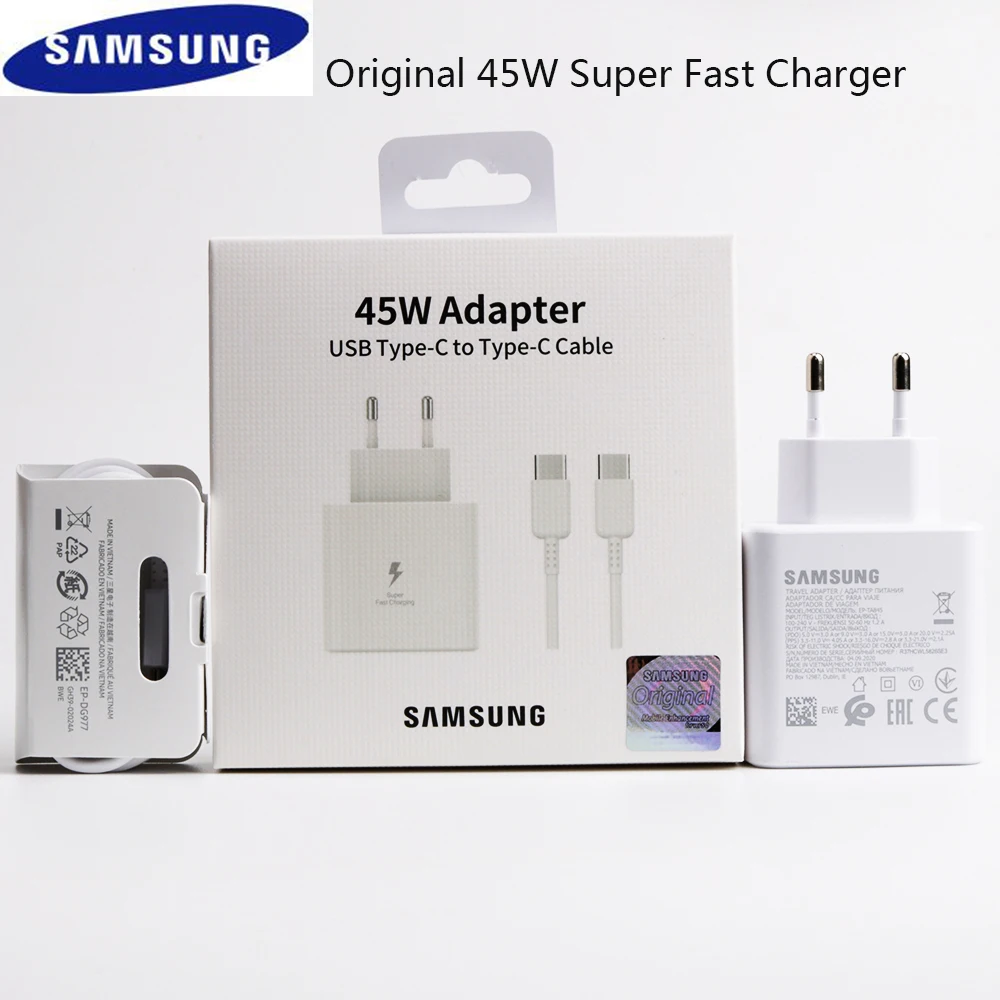 65w fast charger Samsung Original 45W USB-C Super Adaptive Fast Charge Charger EP-TA845 For Samsung GALAXY Note 10 Plus Note10Plus 5G A91 Note10+ 12 v usb