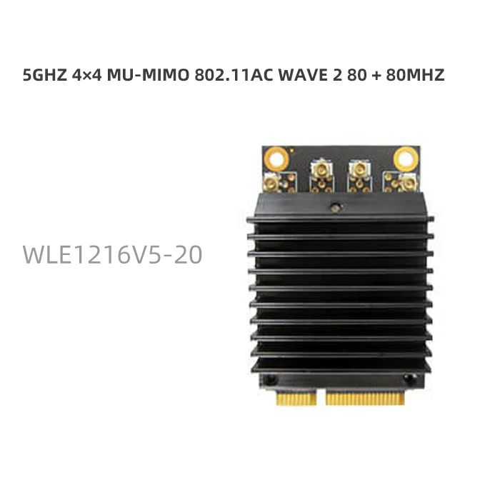 

WLE1216V5-20 Industrial grade Mini PCIe wireless module QCA9984 4X4 MIMO 5GHZ 802.11AC WAVE 2 80 + 80MHZ U.FL MMCX connector