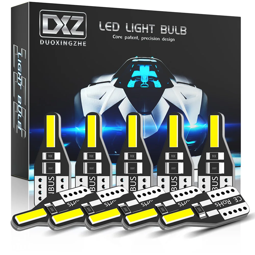DXZ 10 шт. W5W светодиодный T10 Светодиодный лампочки Canbus 168 194 6000 К белый свет для