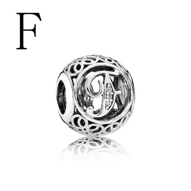 European A-Z Initial Letter Diy Bead Fit Original European Charm Silver 925 Bracelet Trinket Jewelry For Women Making beads charms,charm jewelry,bead jewelry making