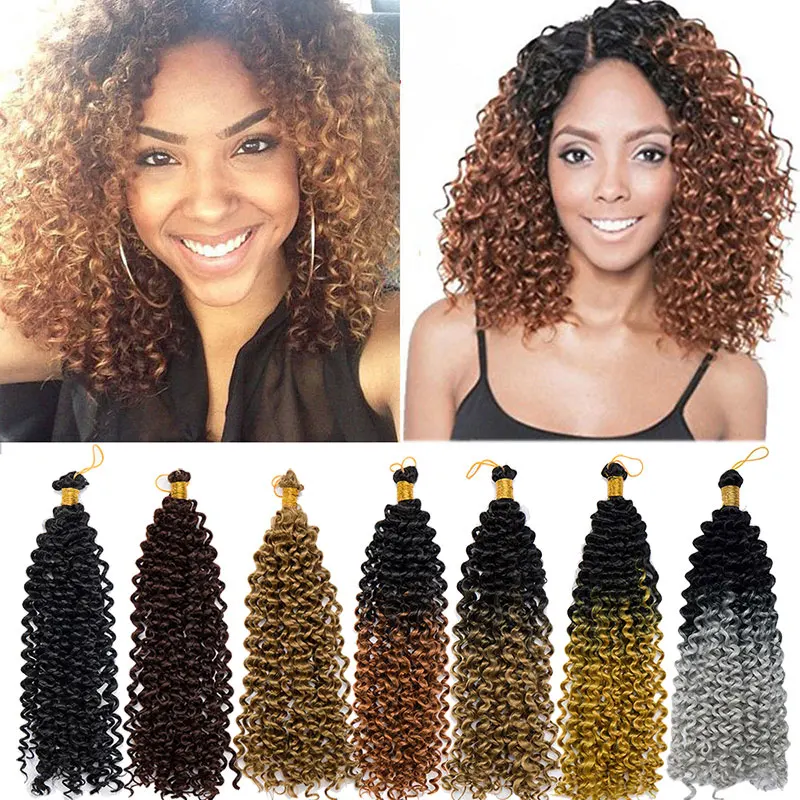 14 Inches 100 Real Natural Hair Extension Water Wave Ombre