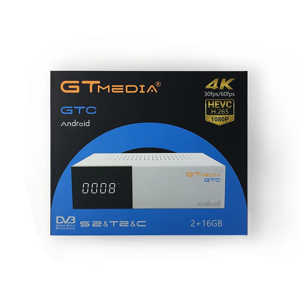 GTmedia GTC Android 6,0 tv BOX DVB-S2/T2/Cable/ISDBT Amlogic S905D 2 Гб ram 16 Гб rom Поддержка ip tv m3u cccam спутниковый ресивер