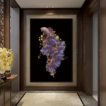 

Creative Fish Canvas Art Painting Home Decoration Nordic Minimalist Living Room Background Wall Hanging Picture Frameless