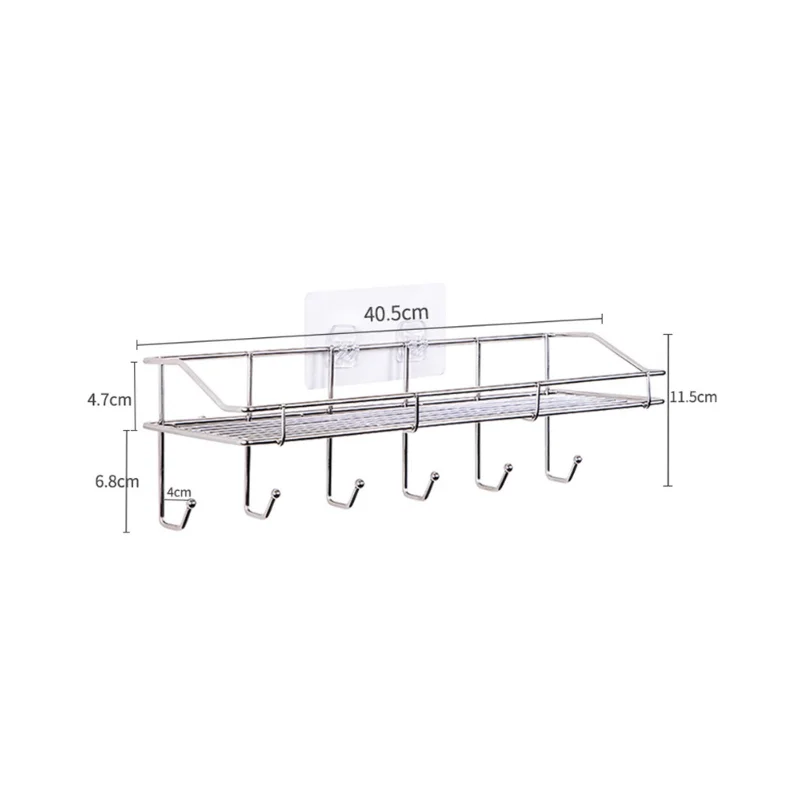 Family Stainless Steel Paste Type Bathroom Kitchen Shelf Storage