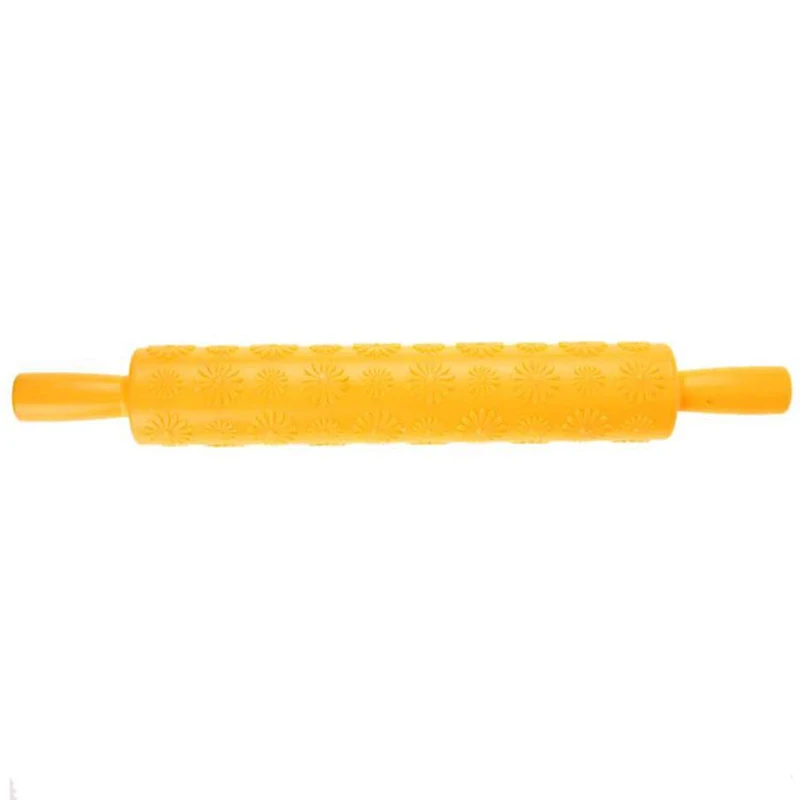 7 Different Patterns Non-Stick Rolling Pin Plastic Flower Textured Embossed Rolling Pin Fondant Cake Embossing Roller Decorating