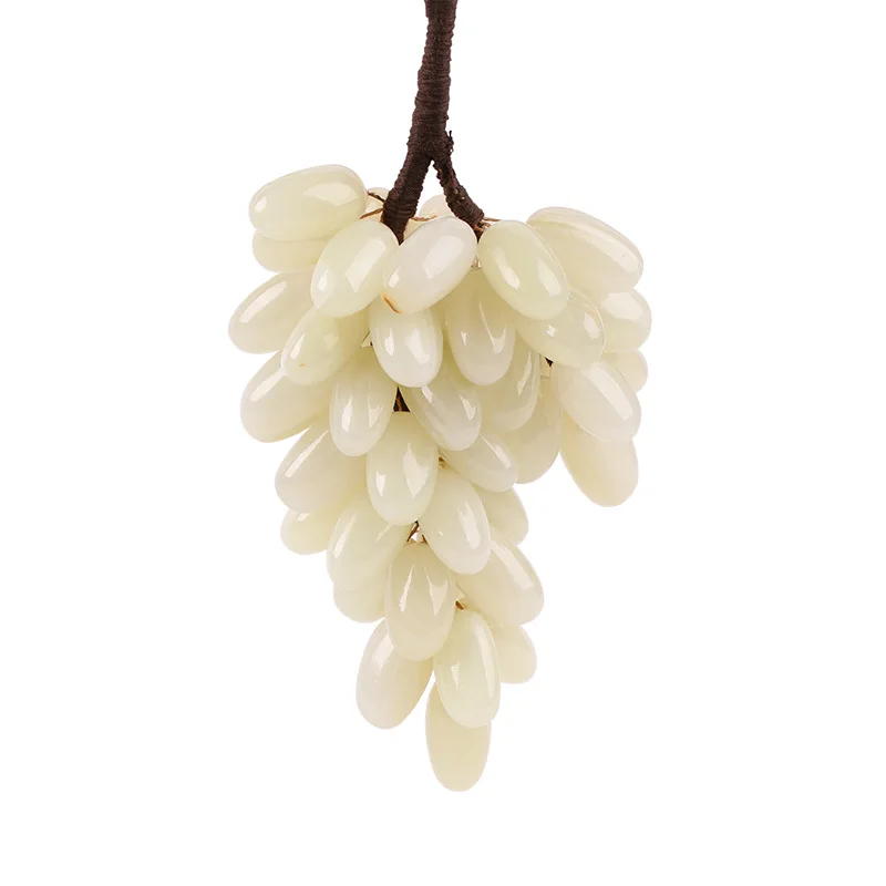 

Quality Afghan Jade Crafts for Home Decoration Natural Jade Grape Crafts Jade Collection Bunches of Grapes Ornaments D3
