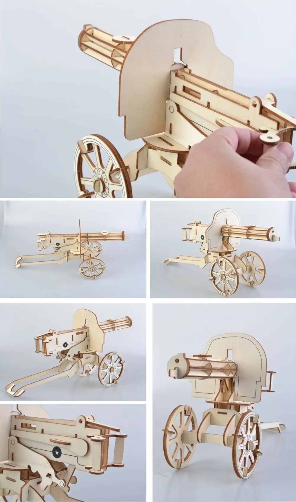 Крупнокалиберный пулемет DIY 3D деревянные головоломки деревянные ремесла сборочный набор резки деревянные игрушки для Рождественский подарок 3098