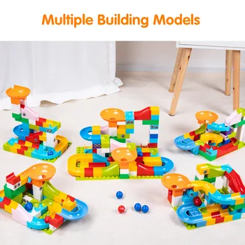 

52-208Pcs Marble Race Run Maze Balls Track Building Blocks Funnel Slide Big Building Block Bricks Christmas Gift for Children