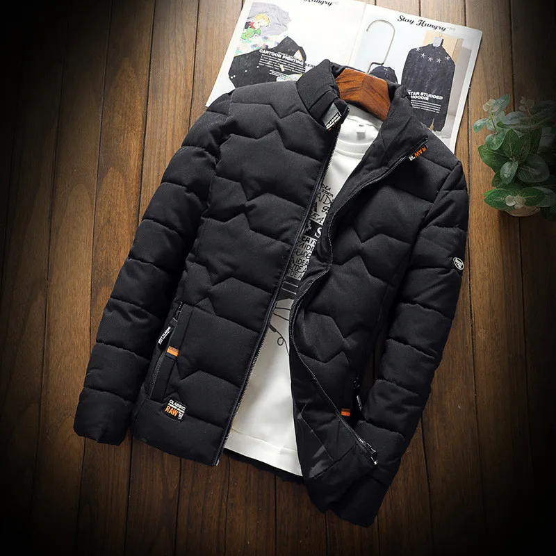 Осенне-зимняя новая куртка модная трендовая Повседневная утолщенная теплая одежда с хлопковой подкладкой облегающие бейсбольные пальто размер теплая куртка