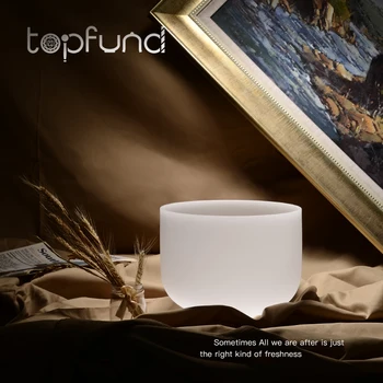 

TOPFUND 432hz F Note Heart Chakra Frosted Quartz Crystal Singing Bowl