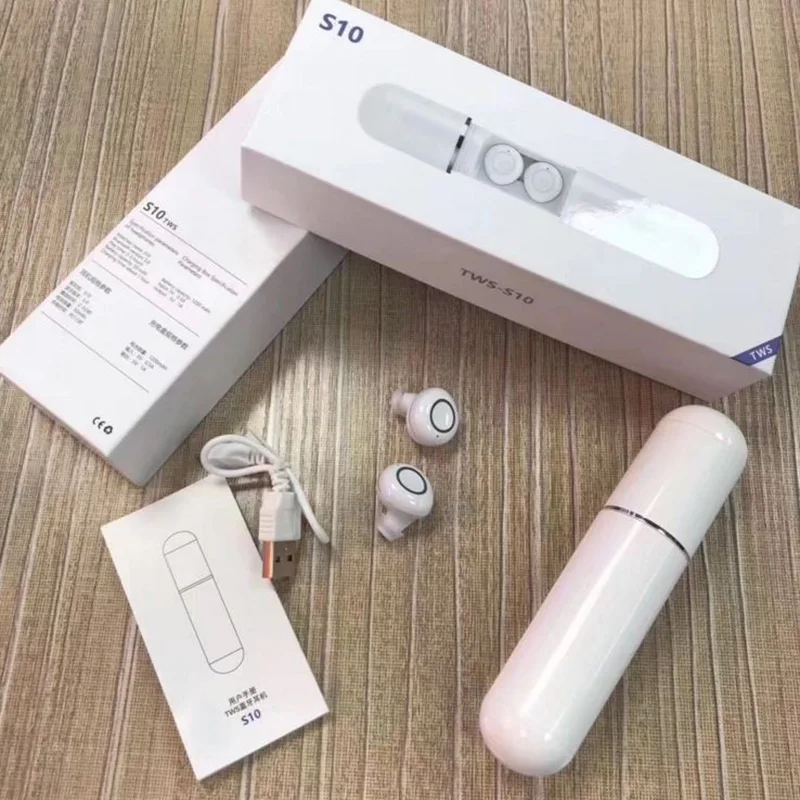 New S10 Wireless Bluetooth Touch Earphone TWS Bluetooth Headset IPX6 Waterproof Stereo Sound For Iphone X 6S 7 8 Samsung S9 S10e