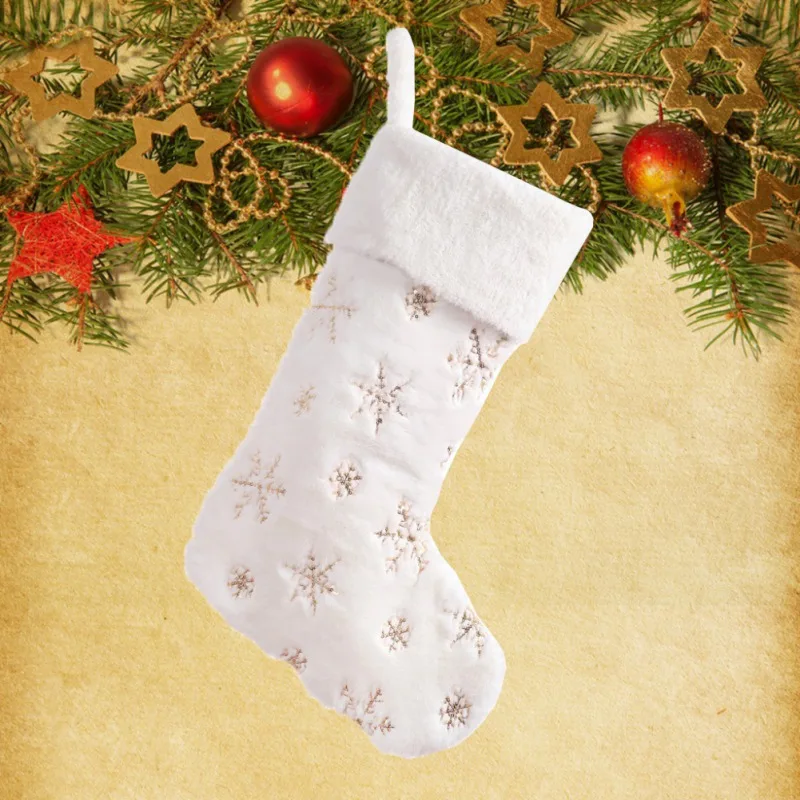 

Christmas Decorations For Home Cartoon Socks Beads Embroidered Children Christmas Tree Hanging Decoration Socks Candy Gift Bag