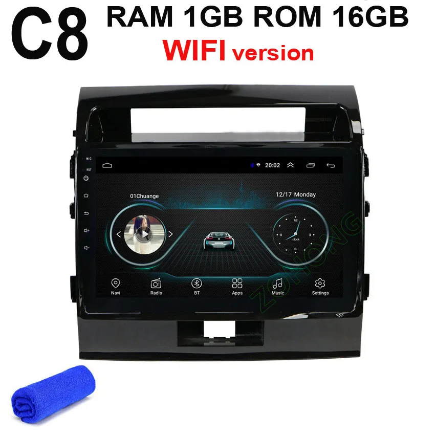 DSP 4G 10,2 дюймов Android 9,0 Автомобильный мультимедийный dvd-плеер для Toyota Land cruiser 200 LC200 автомобильный Радио навигатор Авторадио стерео BT - Цвет: C8 GPS