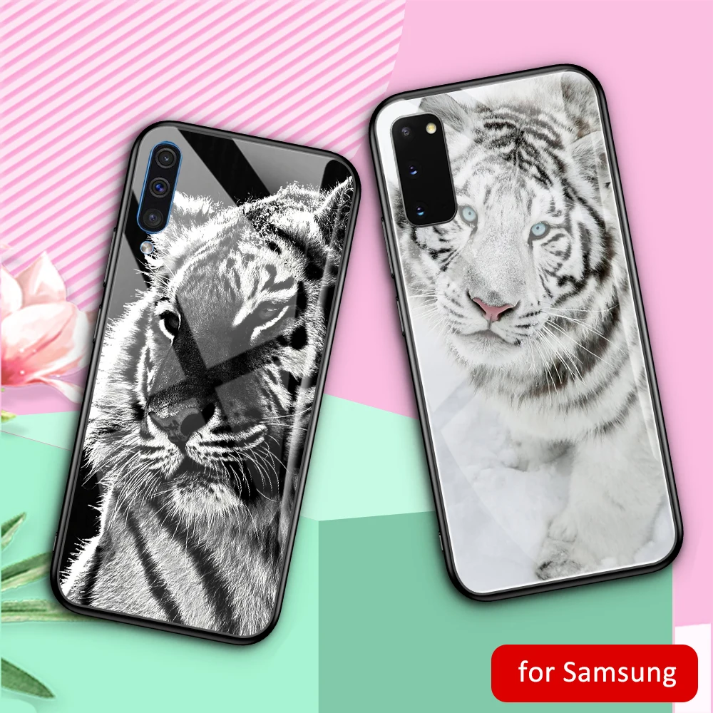 Жесткий чехол с изображением тигра для Samsung S20 Plus Ultra A20 A30 A50 A70 A7 A8 2018 | Мобильные