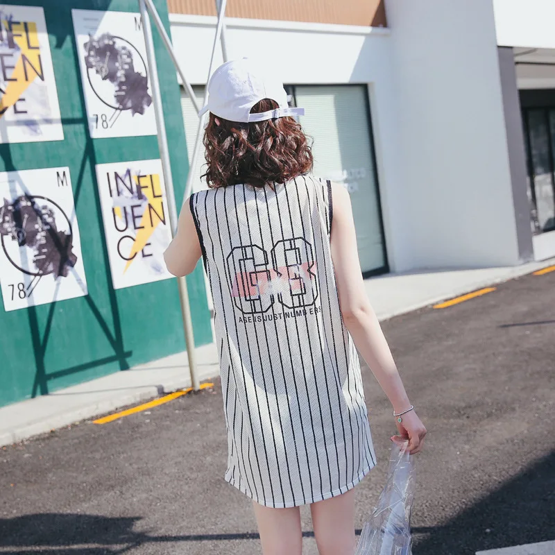 

2019 New Style Bathing Suit Women's Korean-style Vest Boxer Belly Covering Slimming with Numbers Stripes Blouse Two-piece Swimsu