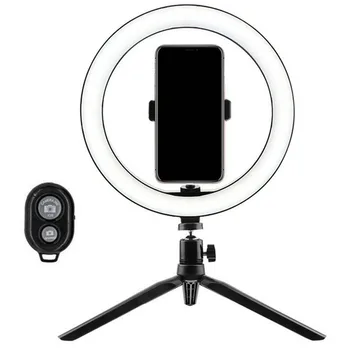 

LED Ring Fill Light with Bluetooth Remote Control Dimmable 26cm Flash Universal Live Selfie Bracket