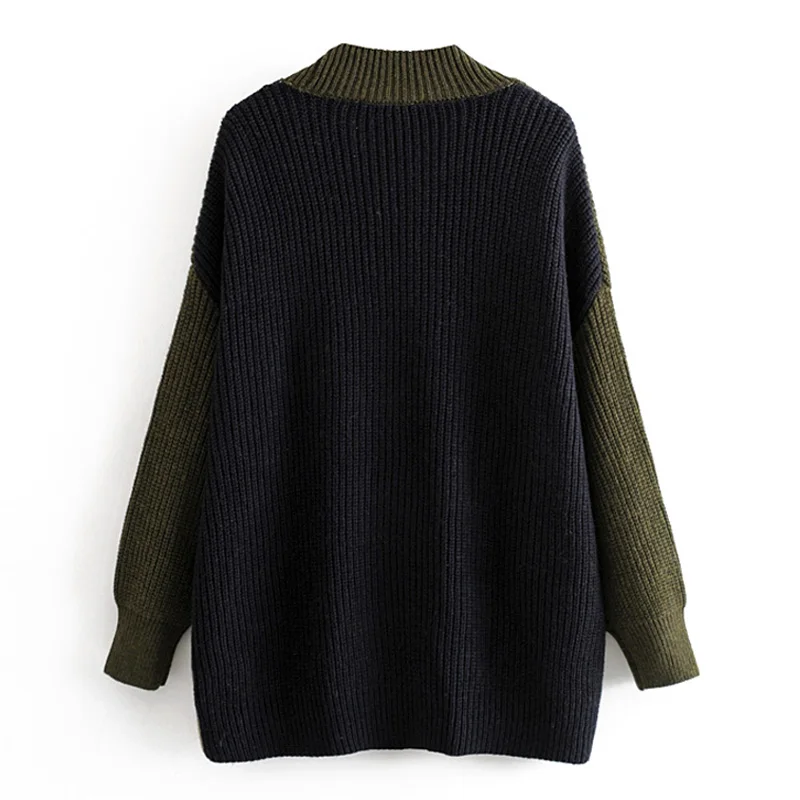 RR однобортный свитер для женщин, модный свитер с v-образным вырезом, женские элегантные свитера с карманами и длинными рукавами для женщин