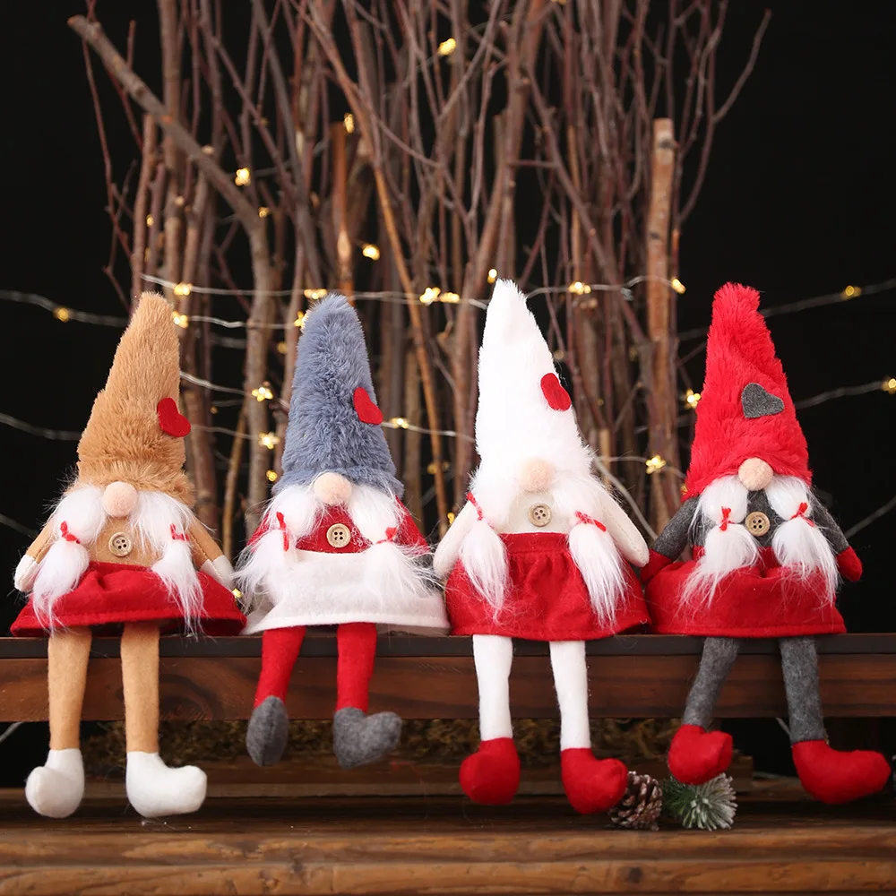 

Handmade Christmas Long Legged Swedish Santa Gnome Plush Doll Toys Ornament Christmas Decorations for Home