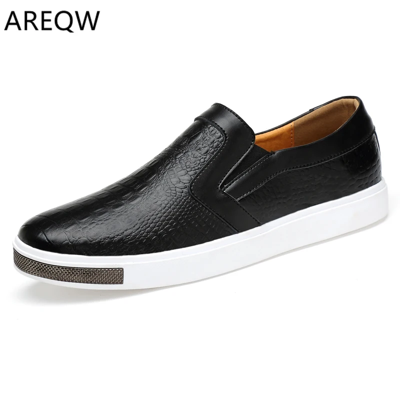 

2019 The First Layer of Leather Crocodile Pattern Peas Shoes Leather Business Casual Shoes Men's Handmade Soft Bottom