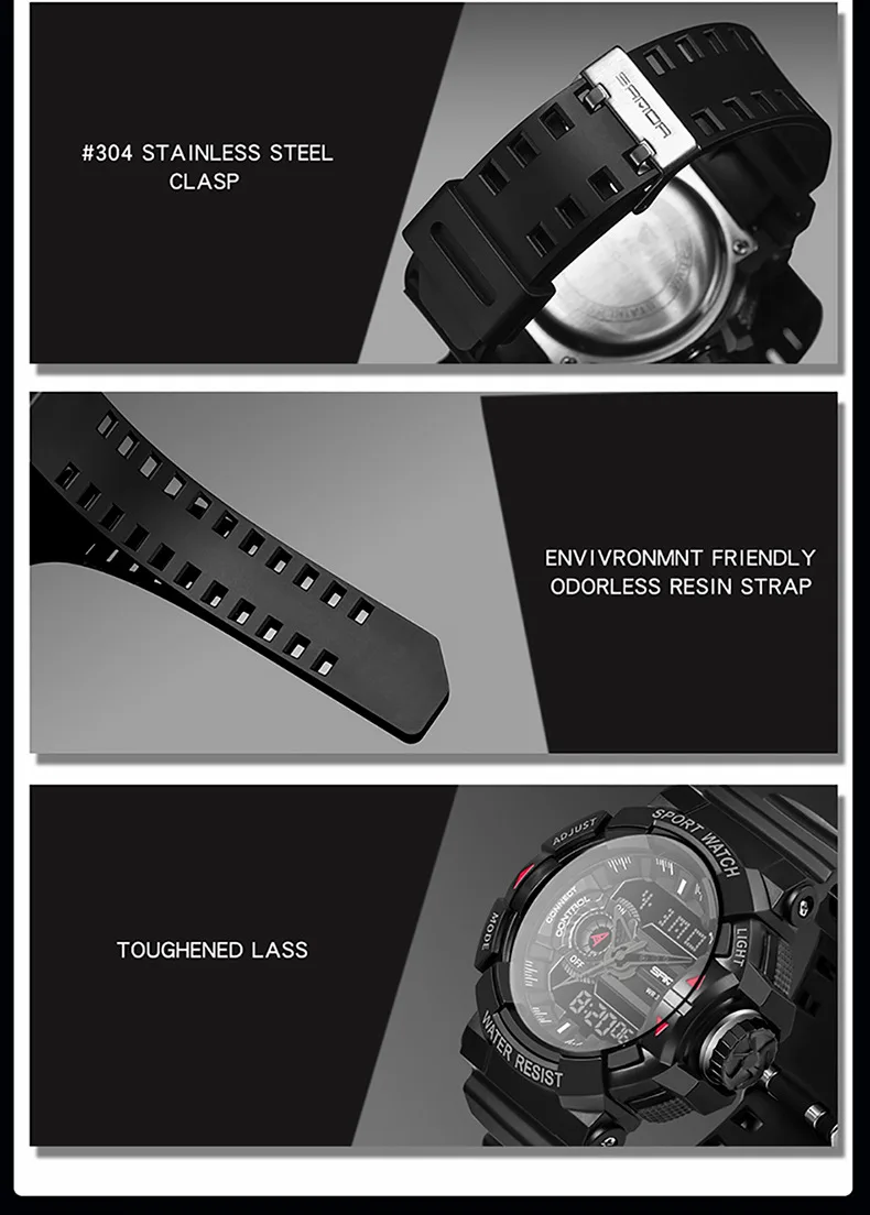 SANDA, мужские часы, спортивные, цифровые, мужские, водонепроницаемые, для плавания, военные, кварцевые, наручные часы, Лидирующий бренд, часы, Relogio Masculino