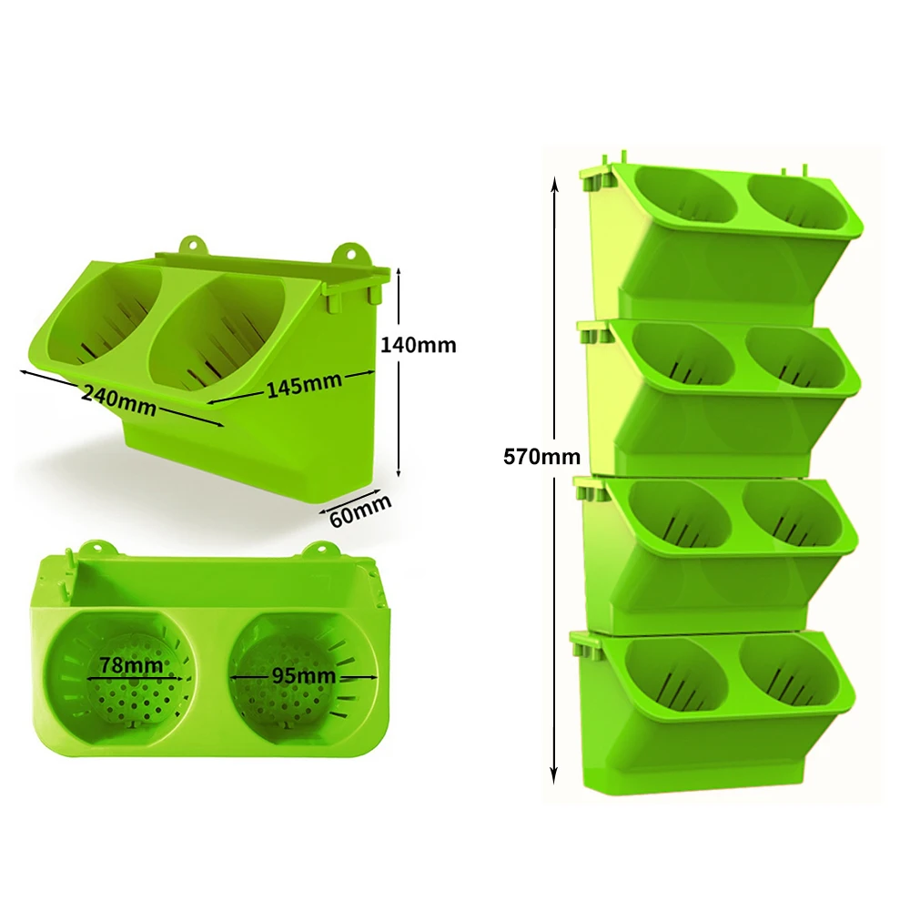 4 pcs Self Watering Flower Pot Stackable Wall Planter Garden Plastic Pots Wall Hanging Vertical Succulents Plant Bonsai Pot Home