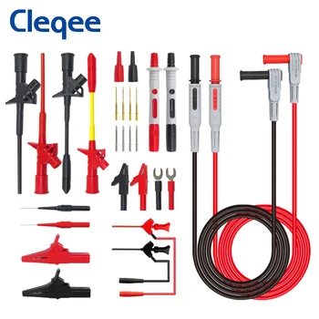 Cleqee P1300 Series Multimeter Test Leads kit 4mm Banana Plug Cables Alligator Test Hook Clip Probes Spade Plug Automotive Tool 1