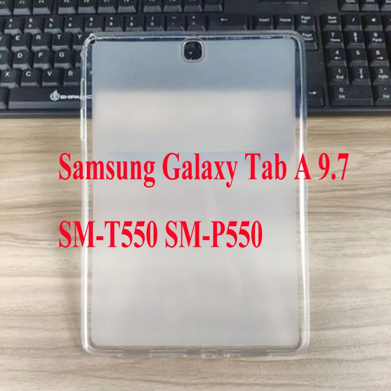 Защитный чехол для Samsung Galaxy Tab A 9,7 SM-T550 SM-T555 T550 P550 Силиконовый противоударный чехол-подставка для планшета+ пленка+ ручка - Цвет: TPU