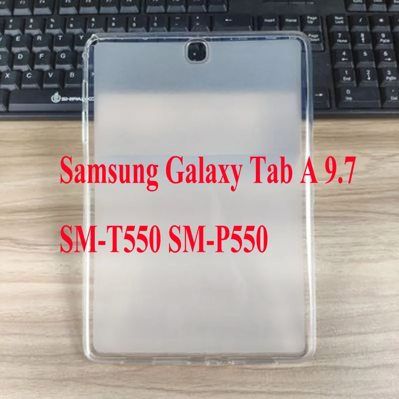 TPU Защитный чехол для Samsung Galaxy Tab A 9,7 SM-T550 SM-T555 T550 P550 Силиконовый противоударный чехол-подставка для планшета+ пленка+ ручка - Цвет: TPU