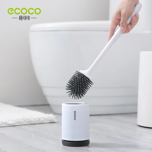 Ecoco Szilikon Fej Wc-Kefe Gyors Elvezetés Tiszta Szerszám Falra Szerelt Vagy Padló-Állványos Tisztító Kefe Fürdőszoba Kiegészítők - Image 2