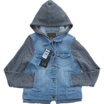 

Boy clothes Boys Casual Jackets Girls Korean Denim Cardigan Outerwear Coats Children Cowboy Long Sleeved Jacket Coat Hooded