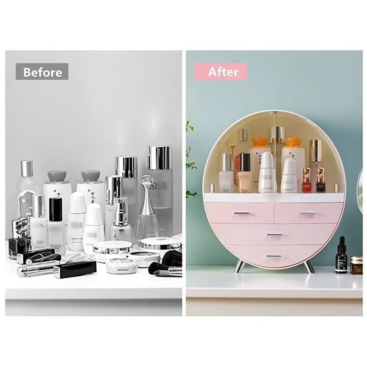 Koreac Style Desktop Cosmetic Storage Box Dresser Container Boxes Makeup Skin Care Jewelry Lipstick Shelf Organizer Case