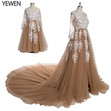 2 м кружевное платье для беременных с длинным шлейфом, с рукавами, розовые вечерние платья для выпускного вечера, большие размеры, Длинные Роскошные торжественные платья для матери и ребенка YeWen