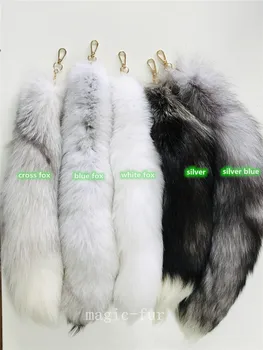

Magicfur -20" 50cm Real Fox Fur Tail Large Long Natural Fur tail Keychain Pendant Cosplay tail
