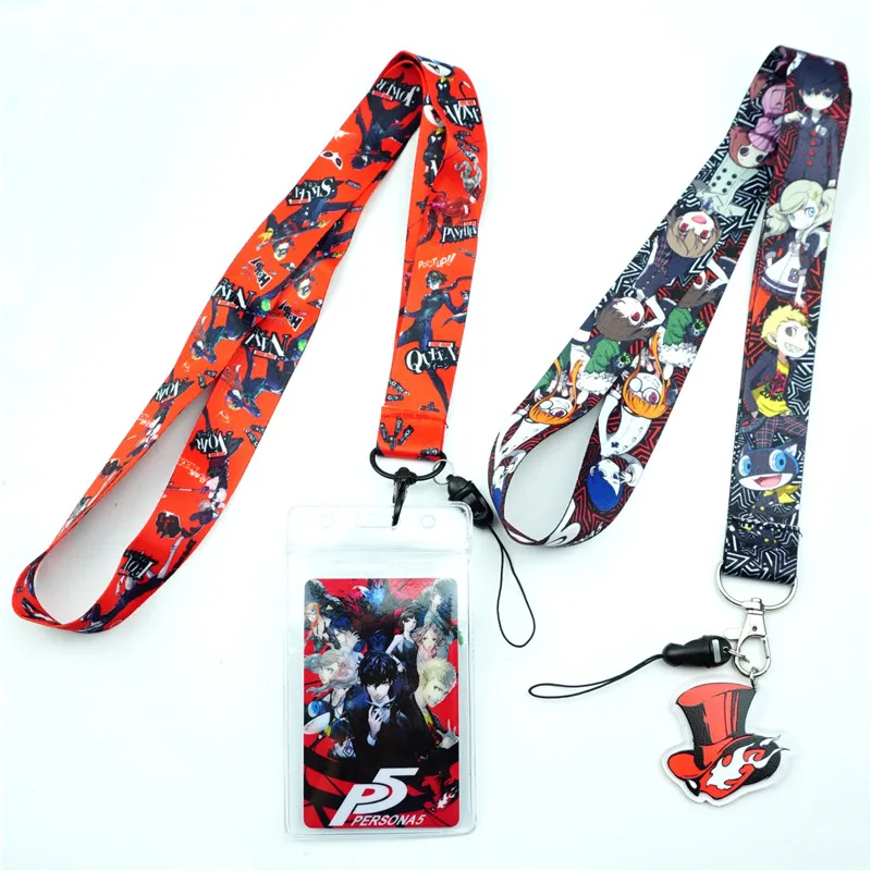 Аниме игра Persona P5 мультфильм ремешок для ключей USB ID карта держатель значок