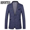 URSPORTTECH Men Suit Blazer Autumn Slim Fit One Button Suit Blazer Fashion Formal England Style Men Classic Wedding Suit Jackets ► Photo 3/6