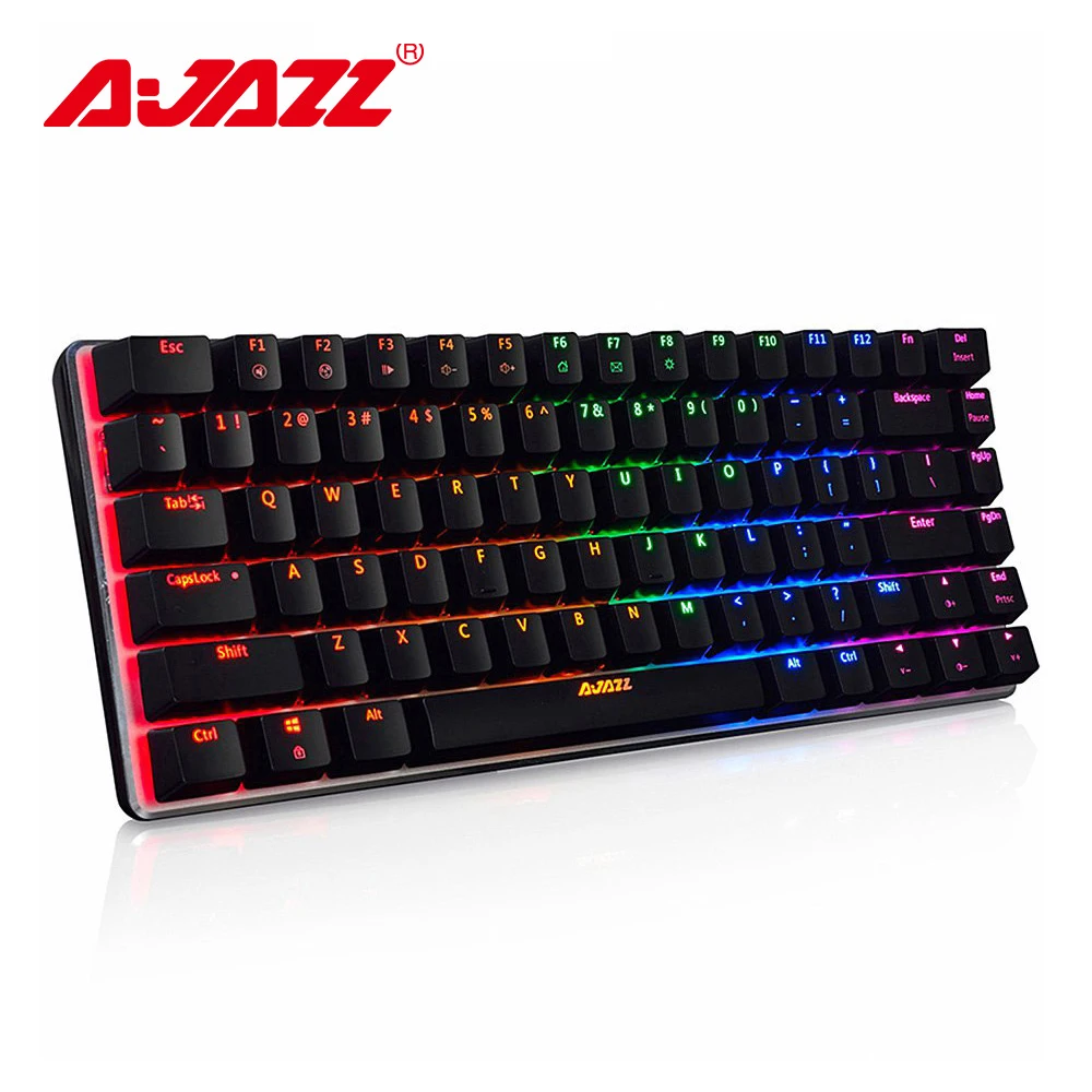  Ajazz AK33 82 keys mechanical keyboard Russian / English layout gaming keyboard RGB backlight blue 