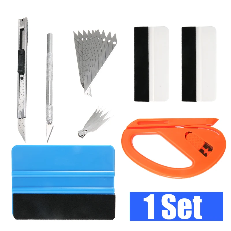 

Mayitr 7pcs/set Car Vinyl Tint Film Wrapping Felt Squeegee Cutter Installing Tool Kit Cutter Knife Auto Car Accessories