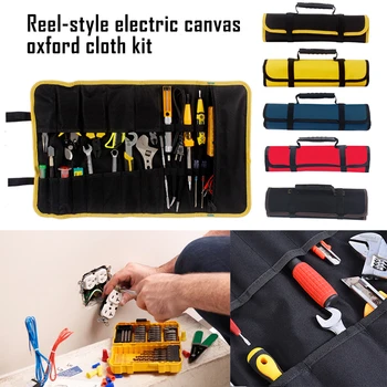 

Waterproof Storage Hand Tool Bag Roll Storage Pocket Tools Multifunction Oxford Canvas Folding Wrench Bag Tool