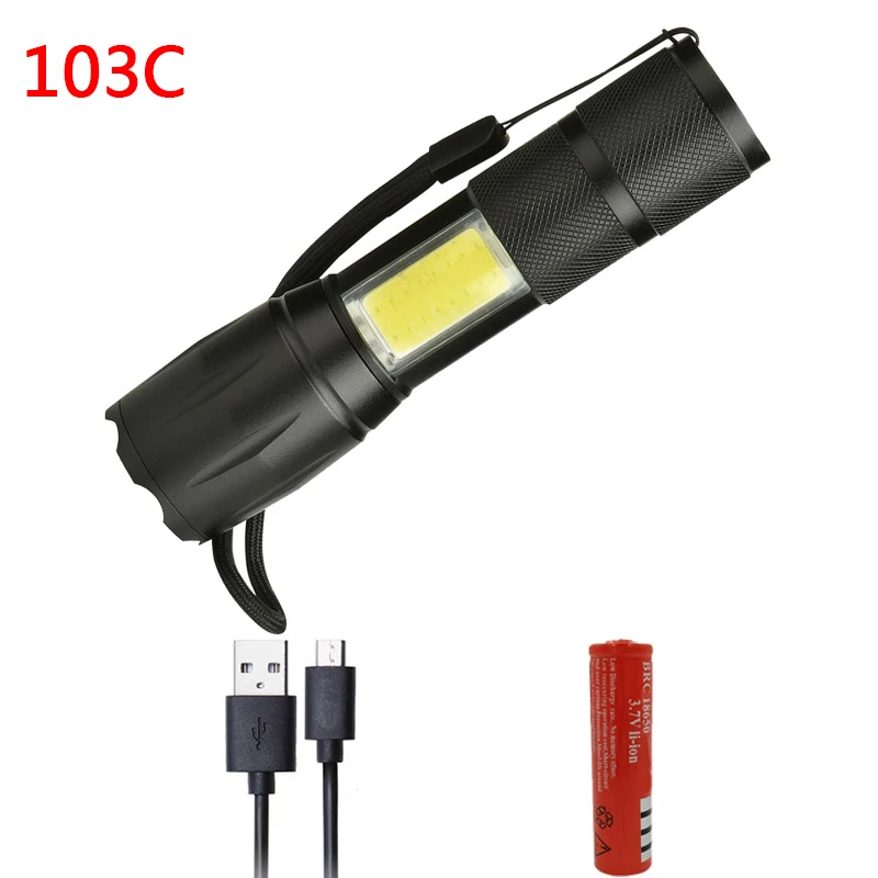 Litwod Z20 103 Micro USB порт перезаряжаемый светодиодный фонарик Фонарь XML T6 COB 5000LM 4 режима масштабируемый для кемпинга - Испускаемый цвет: Option B