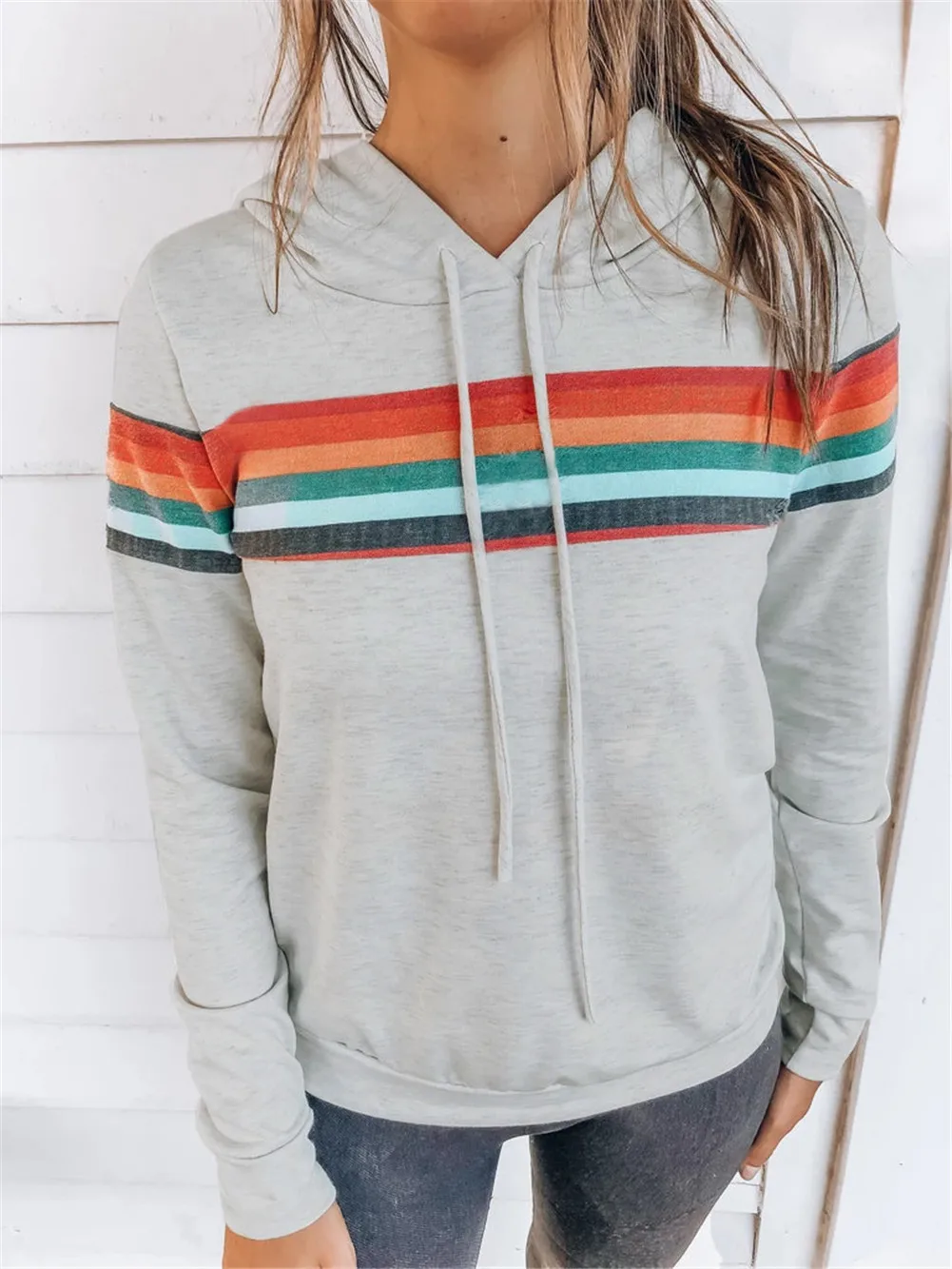 rainbow stripe sweatshirt