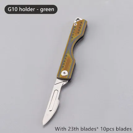 green 23th G10 Нож складной мини-нож с EDC Складной нож острый ключ нож складной нож универсальный нож безопасность - Цвет: green 23th