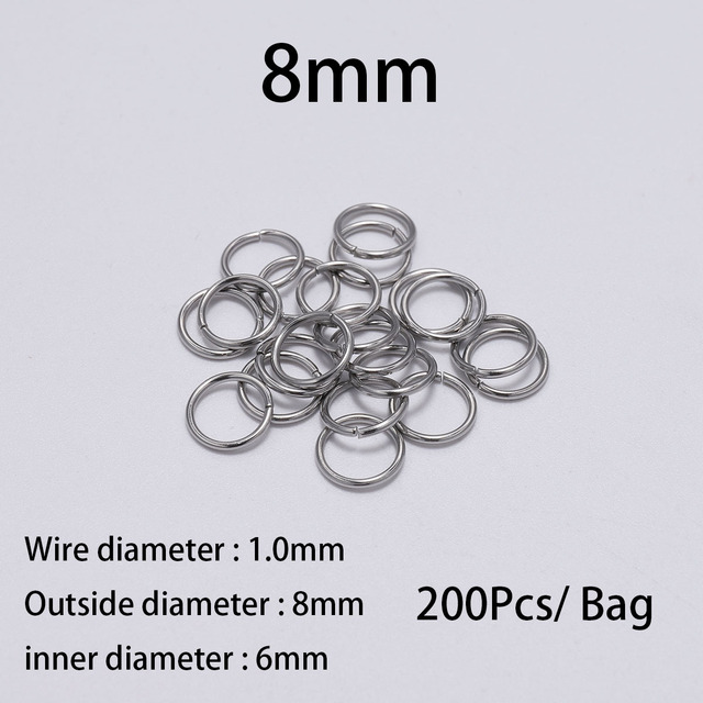 3-15mm Diameter Stainless Steel Open Single Loops Jump Rings Split Ring For Jewelry Making DIY Connector Accessories